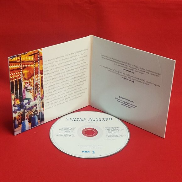 George Winston Spring Carousel Solo Piano CD 2017 Signed - Picture 4 of 6